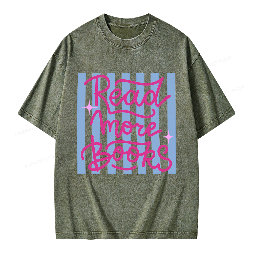 Pagewing Read More Books Unisex Washed T-shirt