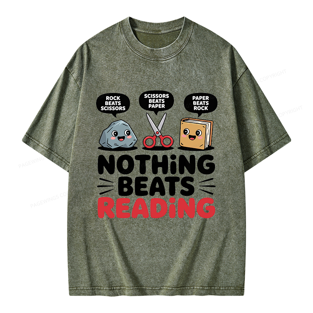 Pagewing Reading Teacher Unisex Washed T-shirt
