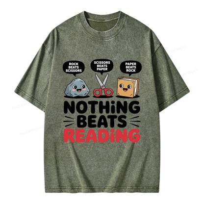 Pagewing Reading Teacher Unisex Washed T-shirt