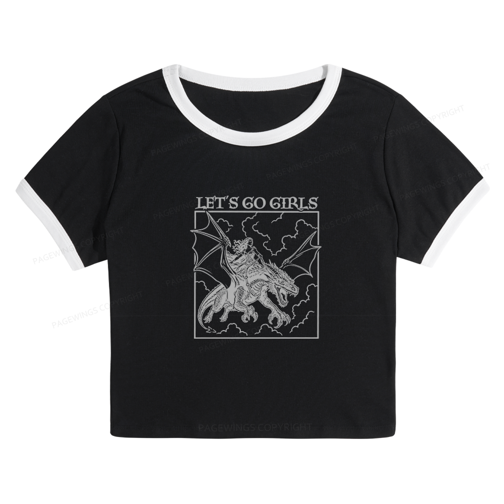 Pagewing Let's Go Girls 16145 Bookish Baby Tee Cropped Ringer T-Shirt