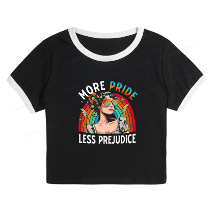 Pagewings More Pride Less Prejudice 12303 Bookish Baby Tee Cropped Ringer T-Shirt