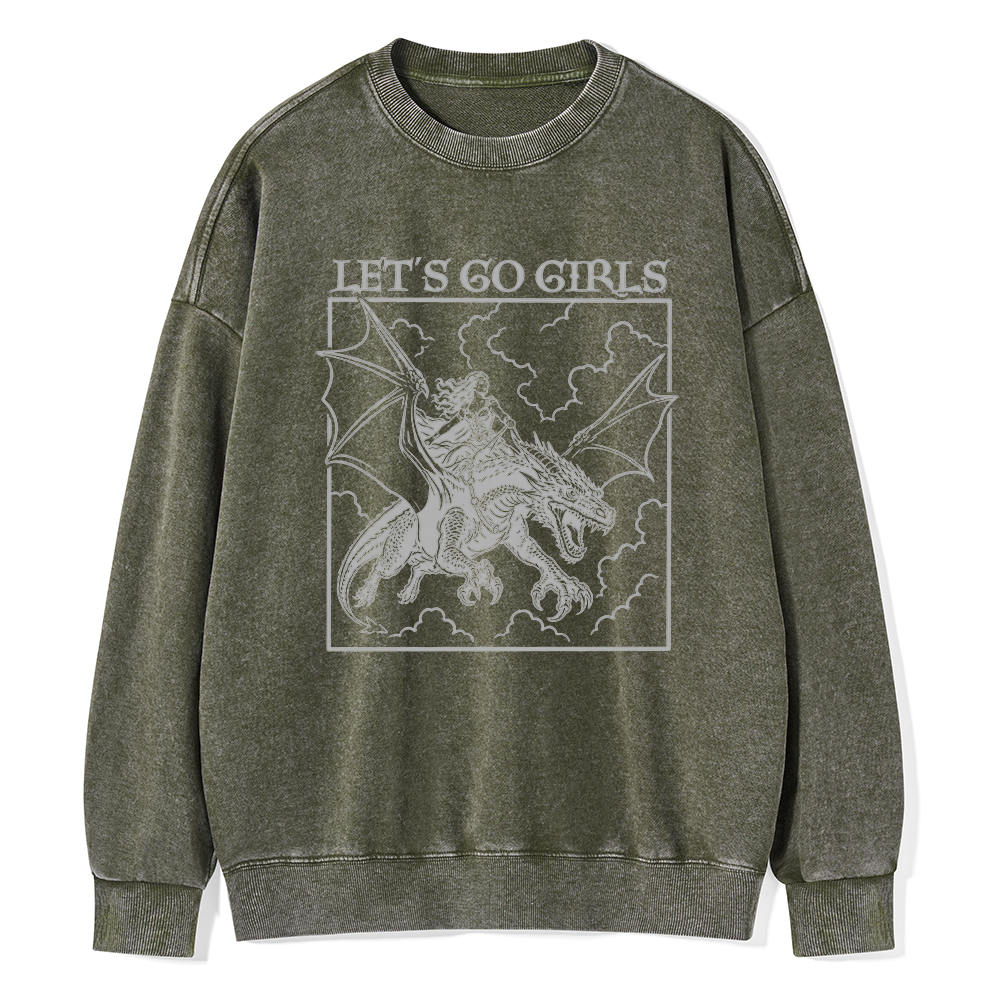 Pagewing Let's Go Girls16145 Read Unisex Washed Sweatshirt