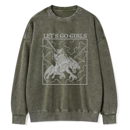 Pagewing Let's Go Girls16145 Read Unisex Washed Sweatshirt