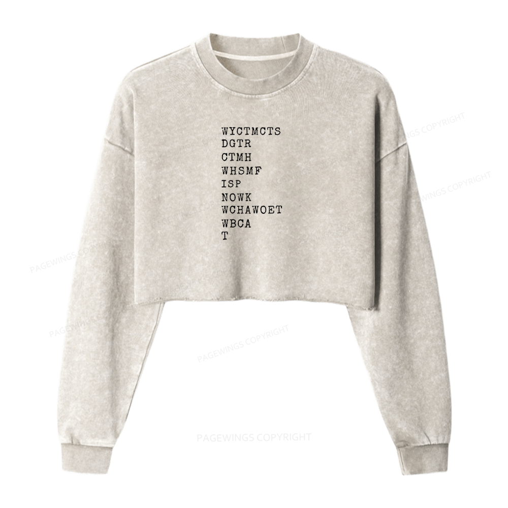 Pagewings Will You Come To My Cottage This Summer Washed Crop Sweatshirt