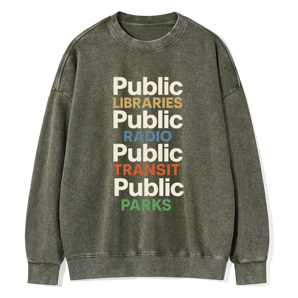 Pagewings Public Libraries15687 Read Unisex Washed Sweatshirt