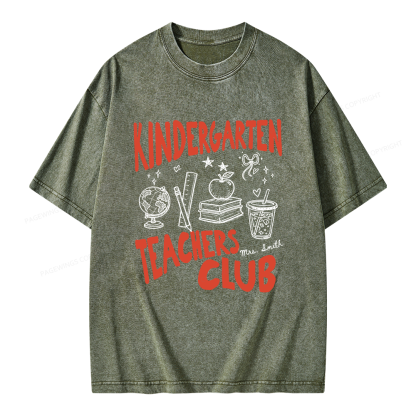 Pagewing Personalized Kindergarten Unisex Washed T-shirt