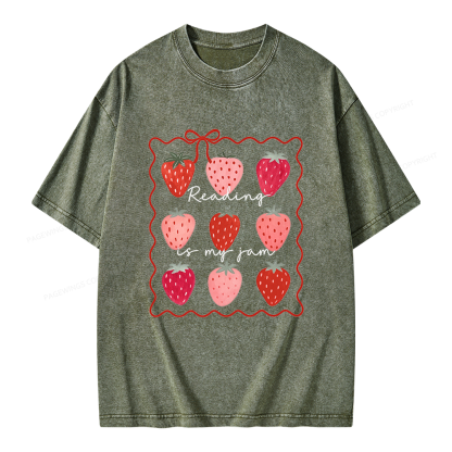Pagewing Reading Is My Jam Unisex Washed T-shirt