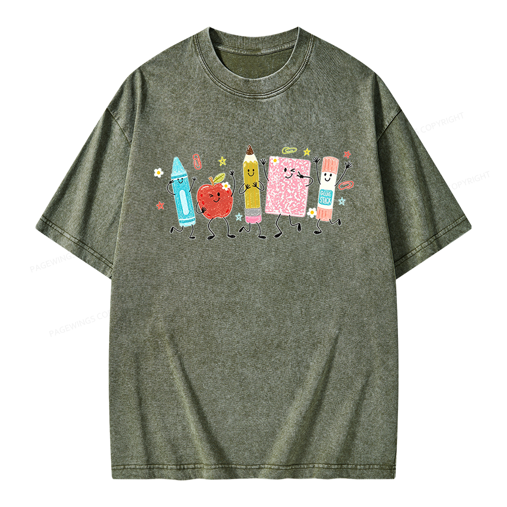 Pagewing Back To School Unisex Washed T-shirt