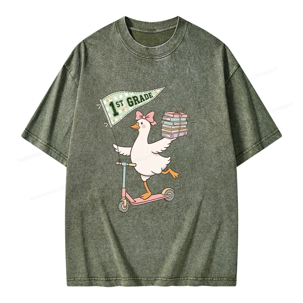 Pagewing Personalized Back to School Unisex Washed T-shirt