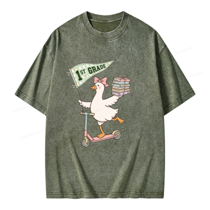 Pagewing Personalized Back to School Unisex Washed T-shirt
