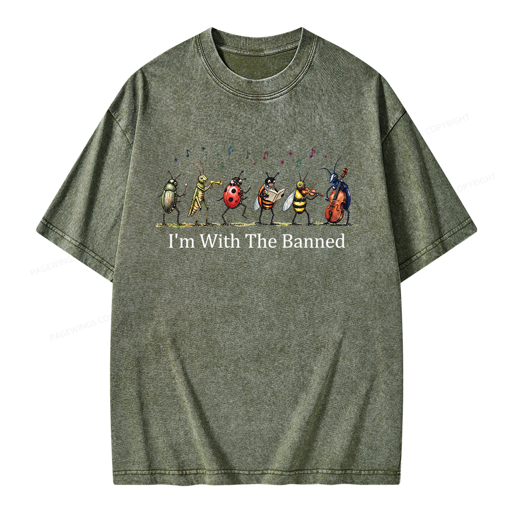 Pagewing I'm With The Banned Unisex Washed T-shirt
