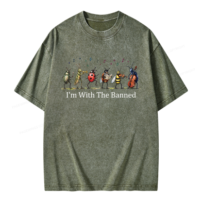 Pagewing I'm With The Banned Unisex Washed T-shirt