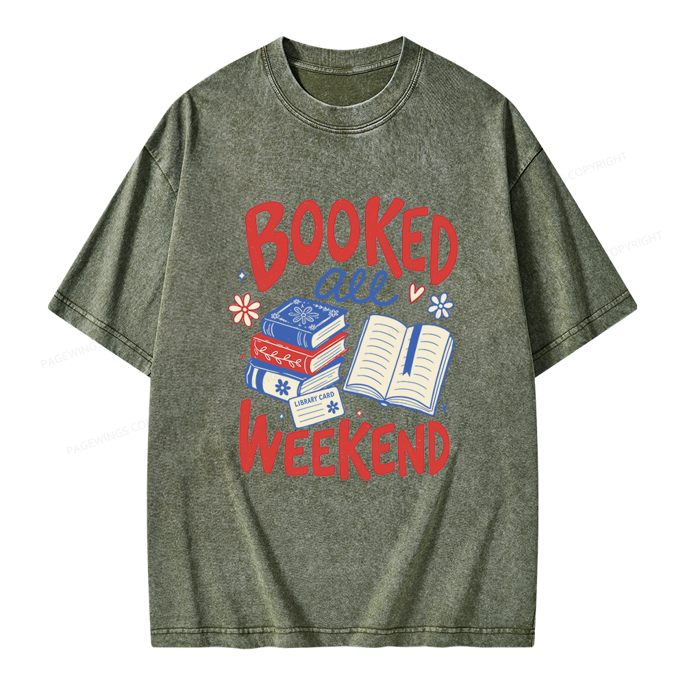 Pagewings Booked All Weekend Unisex Washed T-shirt