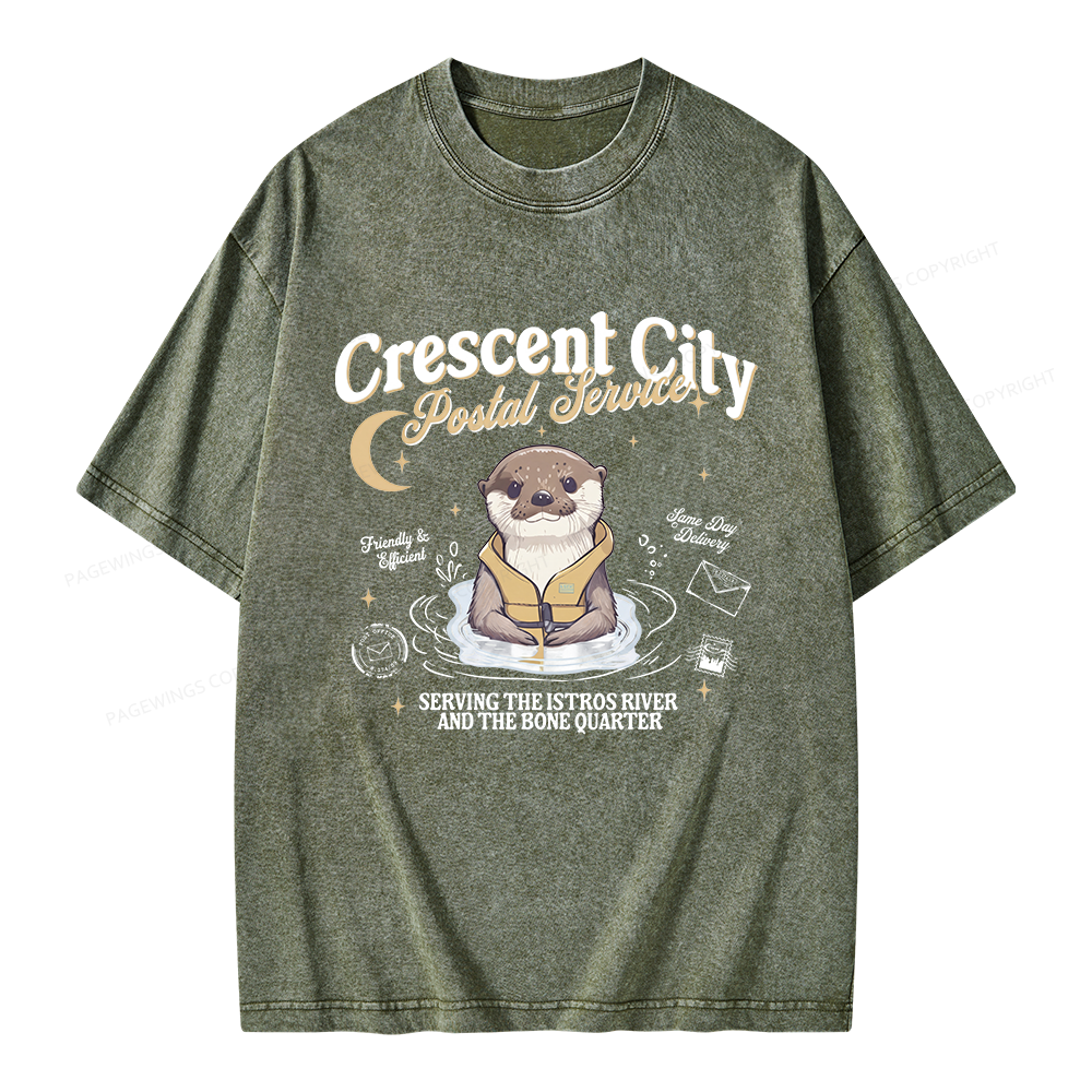 Pagewing Reading Fantasy Bookish Unisex Washed T-shirt