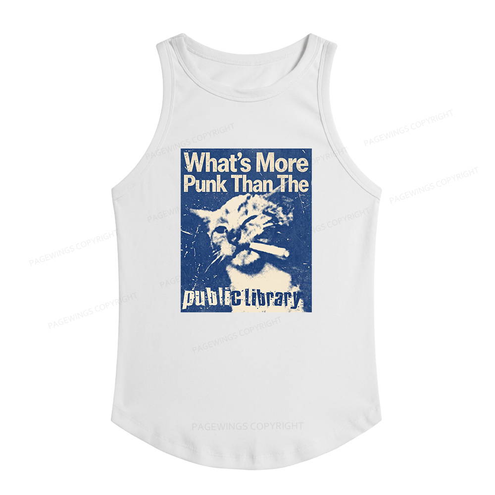 Pagewings Slim Fit What's More Punk Than The Public Library Women's Fitted Tank Top 