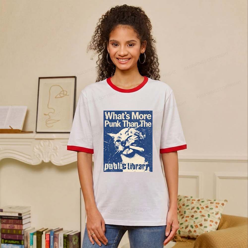 Pagewings What's More Punk Than The Public Library Unisex Ringer T-Shirt 