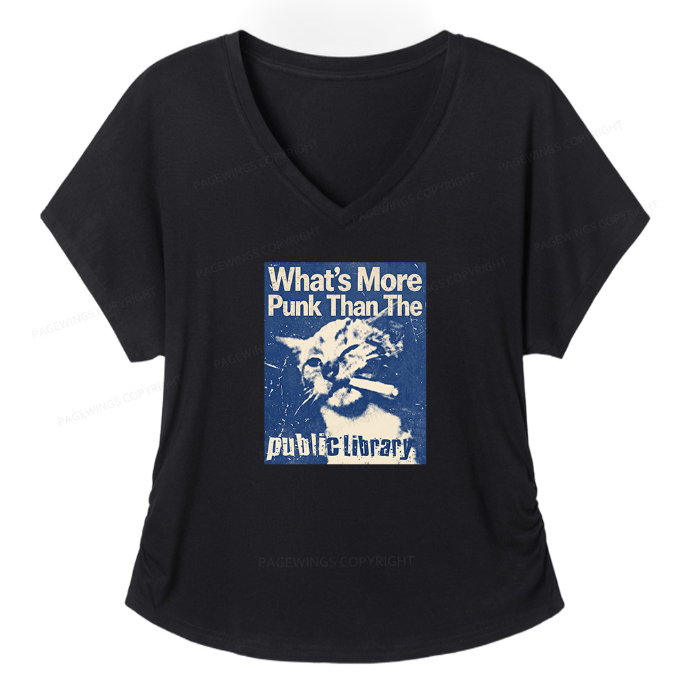 Pagewings What's More Punk Than The Public Library Soft Women's Modal V-neck T-shirt