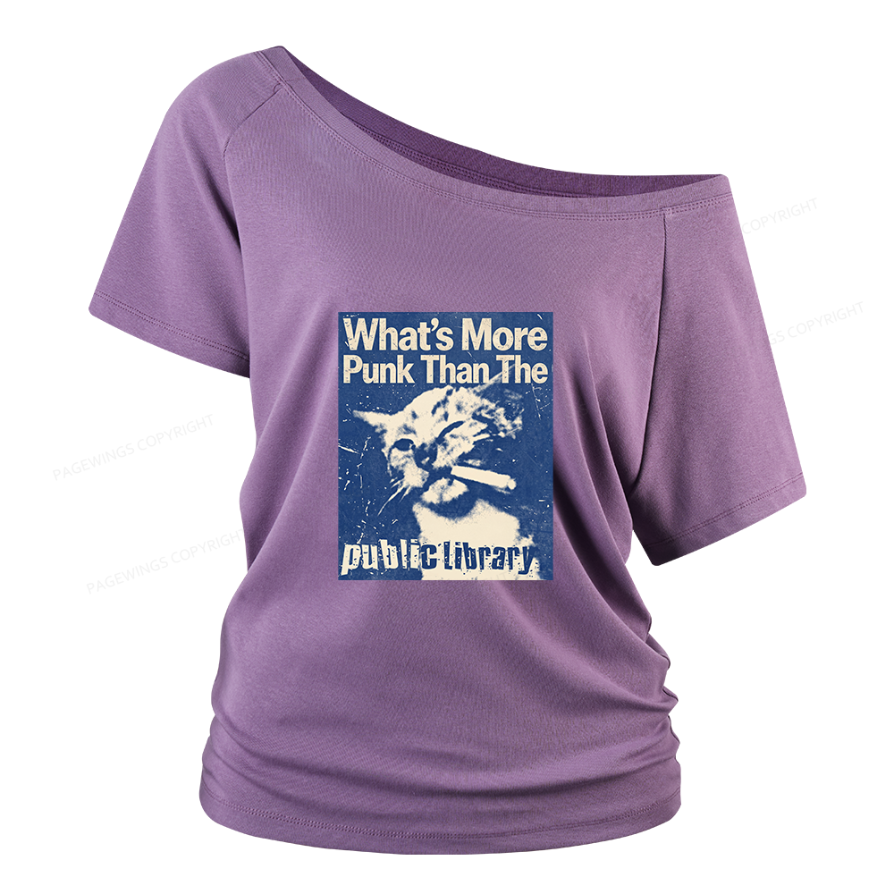 Pagewings What's More Punk Than The Public Library Women Off Shoulder T-shirts
