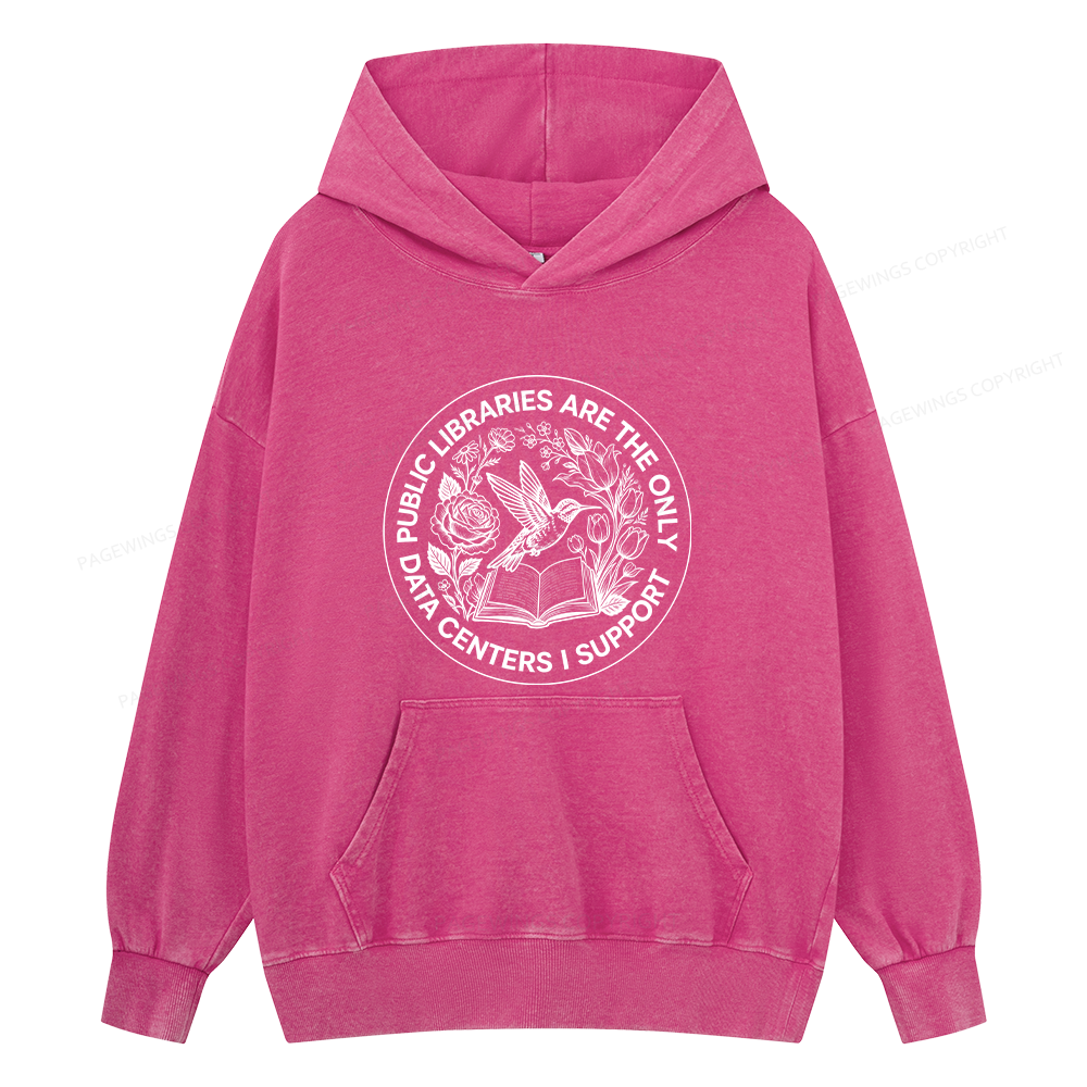 Pagewing Public Libraries16091 Book Unisex Washed Hoodie