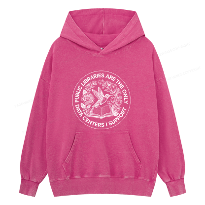 Pagewing Public Libraries16091 Book Unisex Washed Hoodie