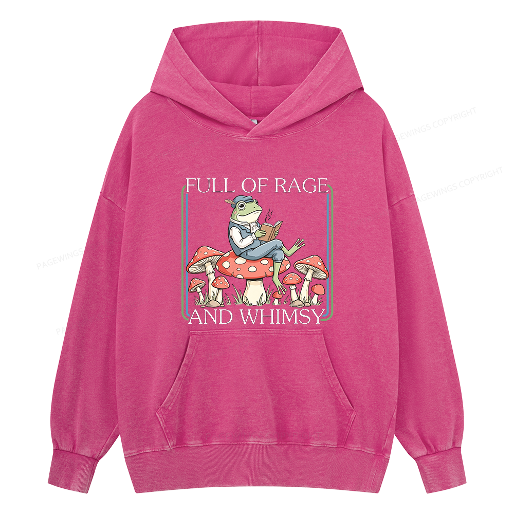 Pagewings Full Of Rage and Whimsy15482 Book Unisex Washed Hoodie