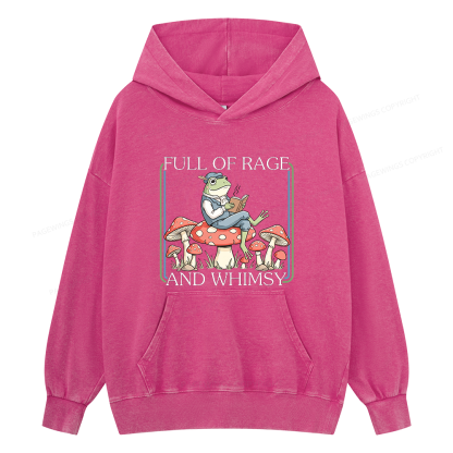 Pagewings Full Of Rage and Whimsy15482 Book Unisex Washed Hoodie