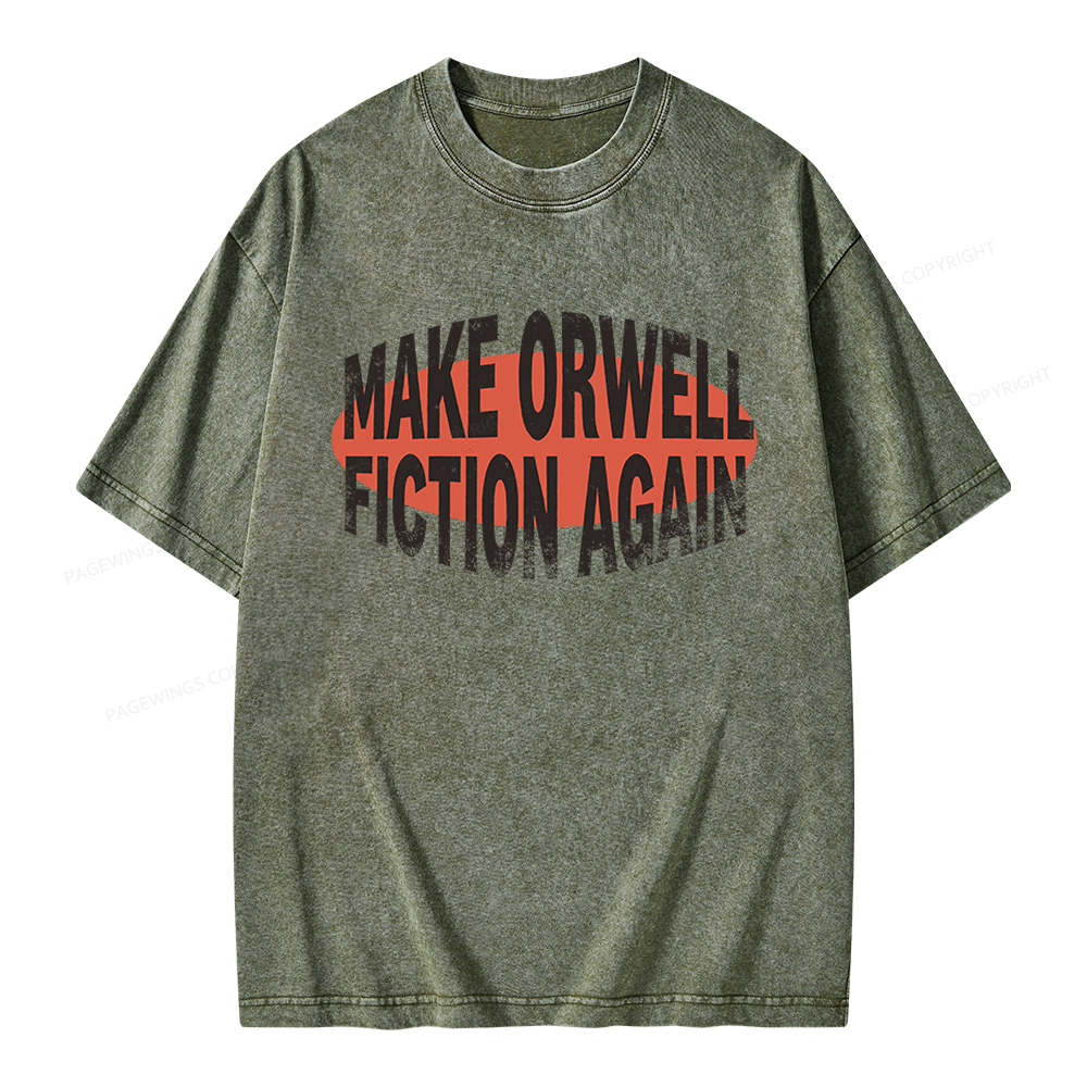 Pagewings Make Orwell Fiction Again Unisex Washed T-shirt