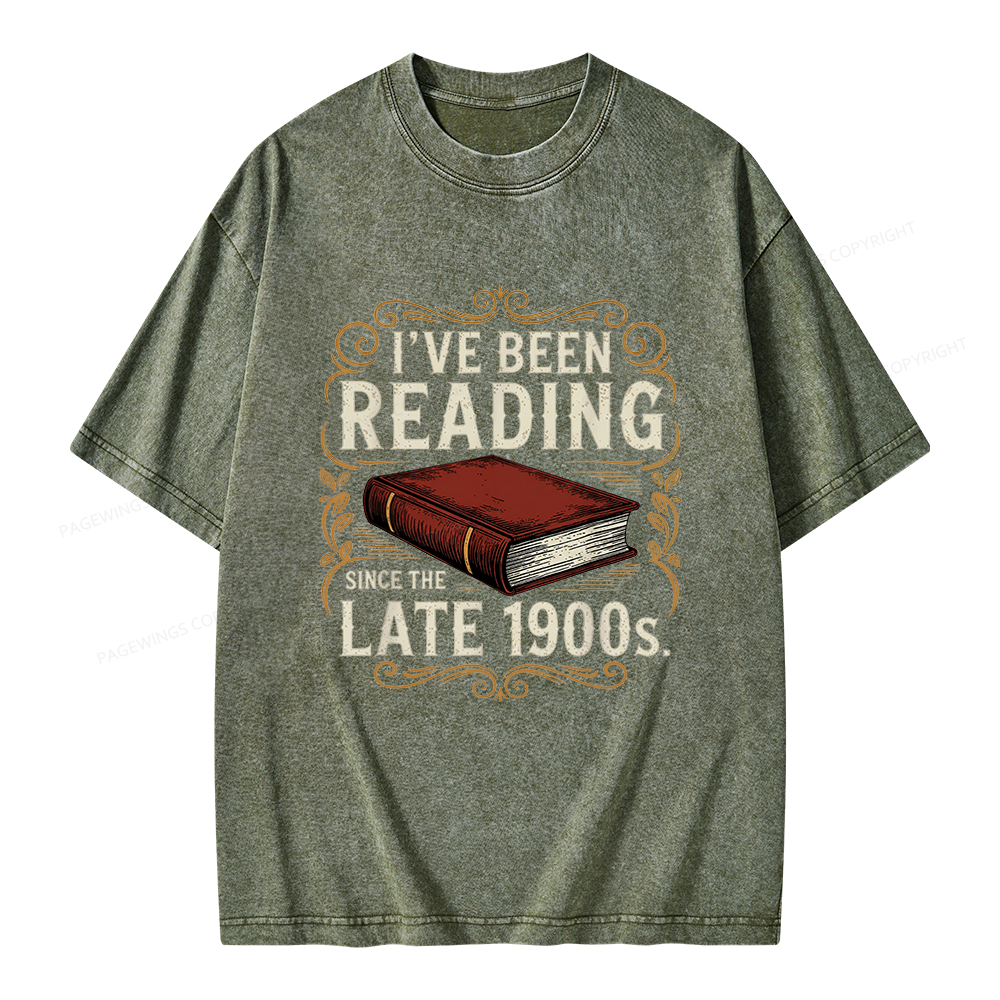 Pagewings Reading Since the Late 1900s Unisex Washed T-shirt