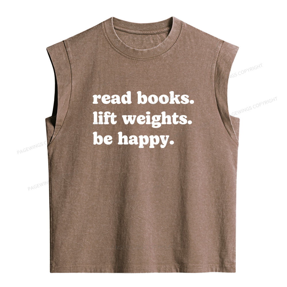 Pagewings Book Lover Gym Women's Washed Tank Top