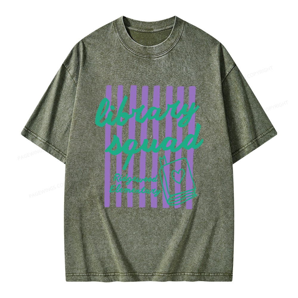 Pagewings Personalized Librarian Unisex Washed T-shirt