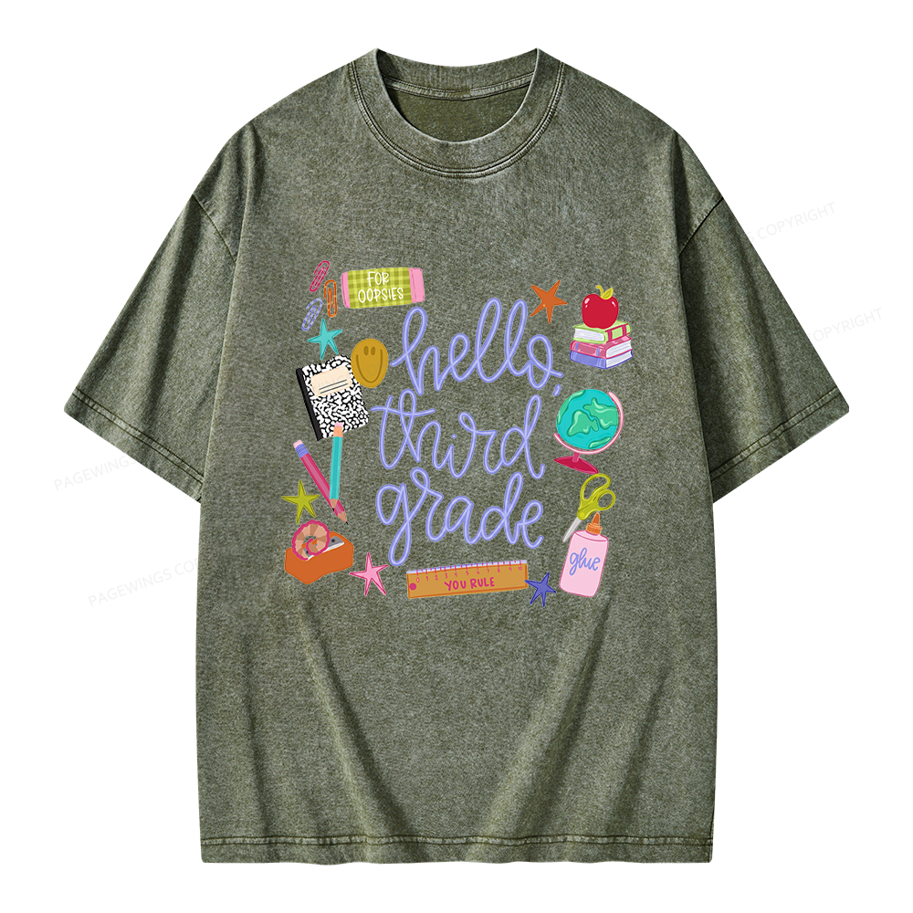 Pagewings Personalized Grade Unisex Washed T-shirt