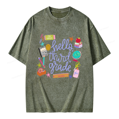 Pagewings Personalized Grade Unisex Washed T-shirt