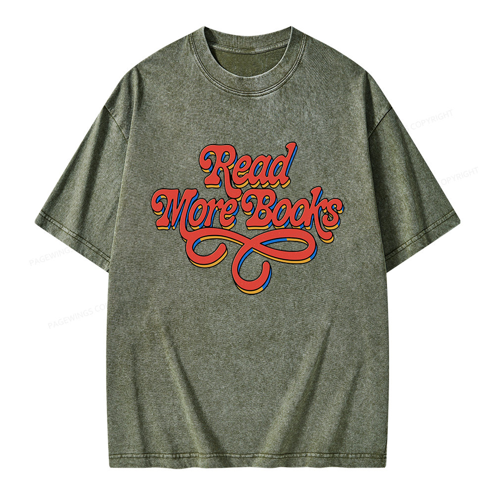 Pagewings Read More Books Unisex Washed T-shirt