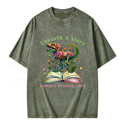 Pagewings Summer Reading 2026 Unisex Washed T-shirt