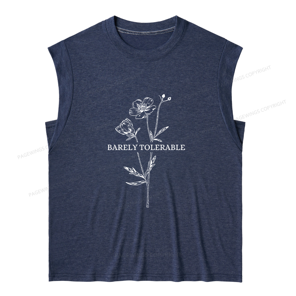 Pagewings Barely Tolerable11905 Bookish Women's Heather Tank Top