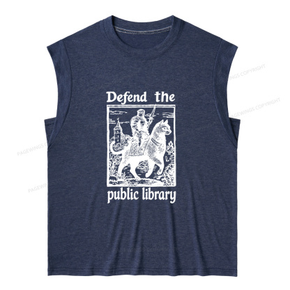 Pagewings Defend the Public Library12732 Bookish Women's Heather Tank Top