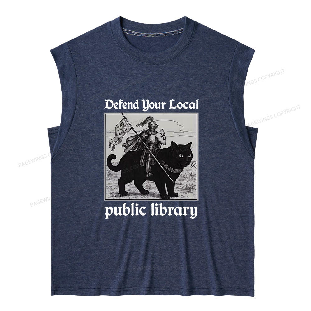 Pagewings Defend Your Local public library12628 Bookish Women's Heather Tank Top