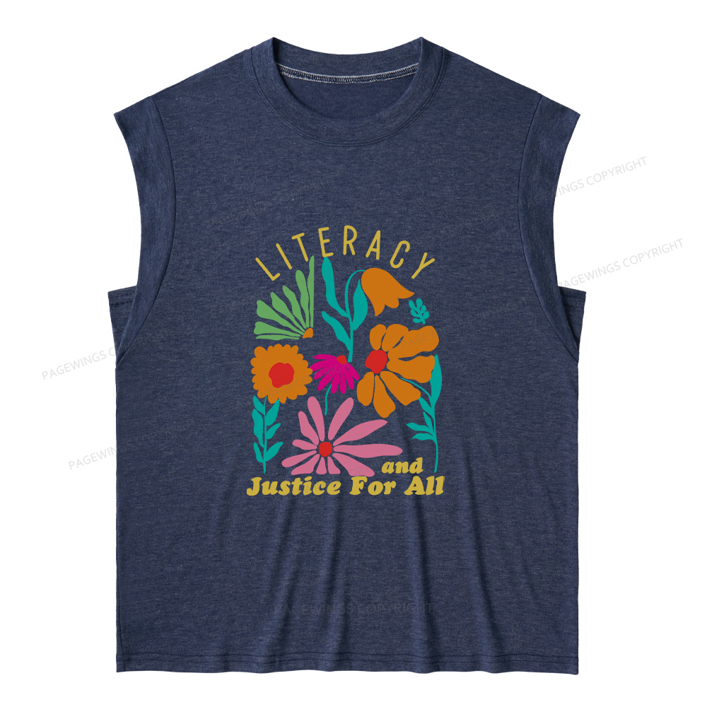 Pagewings Literacy And Justice 12225 Bookish Women's Heather Tank Top