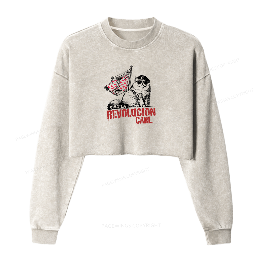 Pagewings Sci Fi Novel Lover 15670 Bookish Washed Crop Sweatshirt