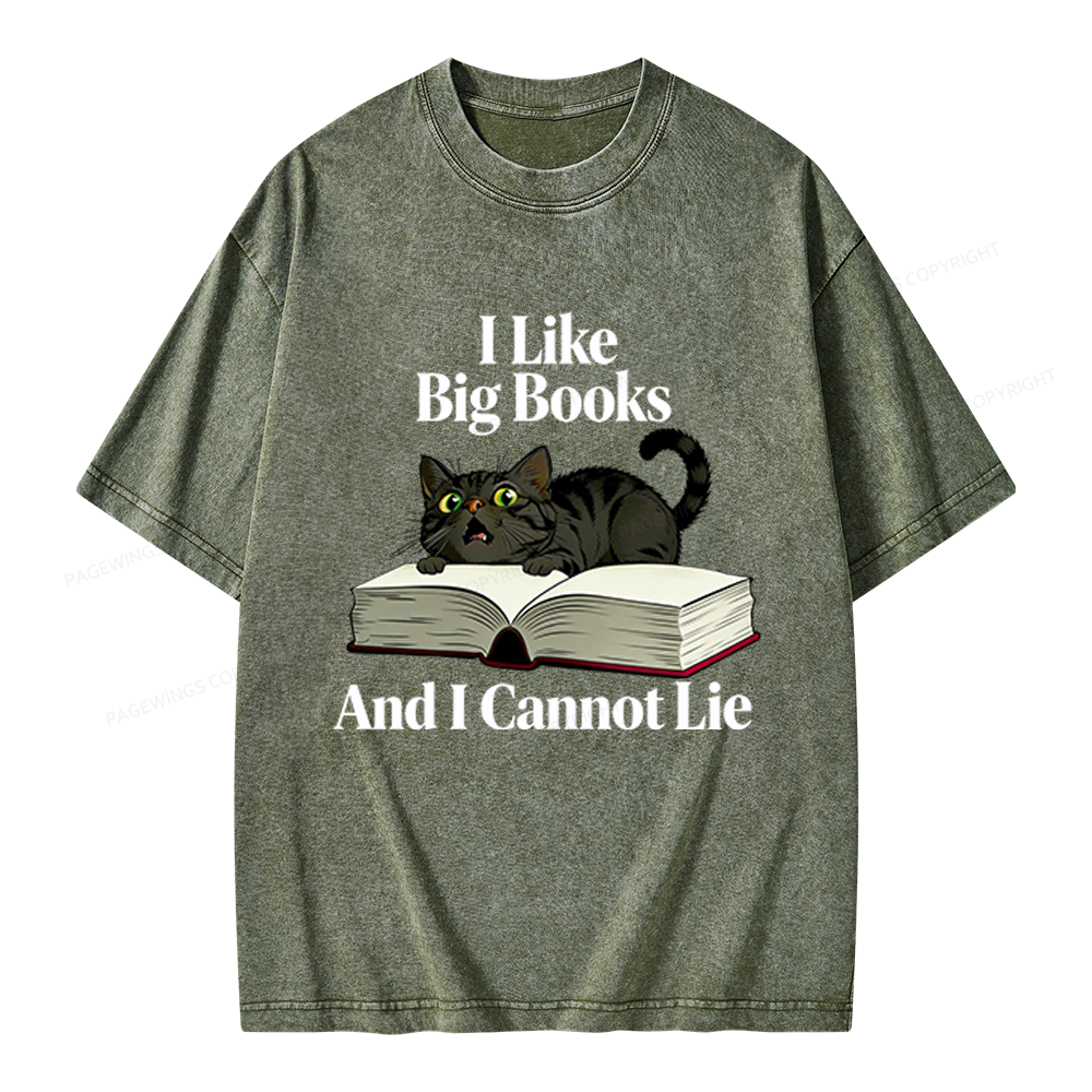 Pagewings I Like Big Books Unisex Washed T-shirt