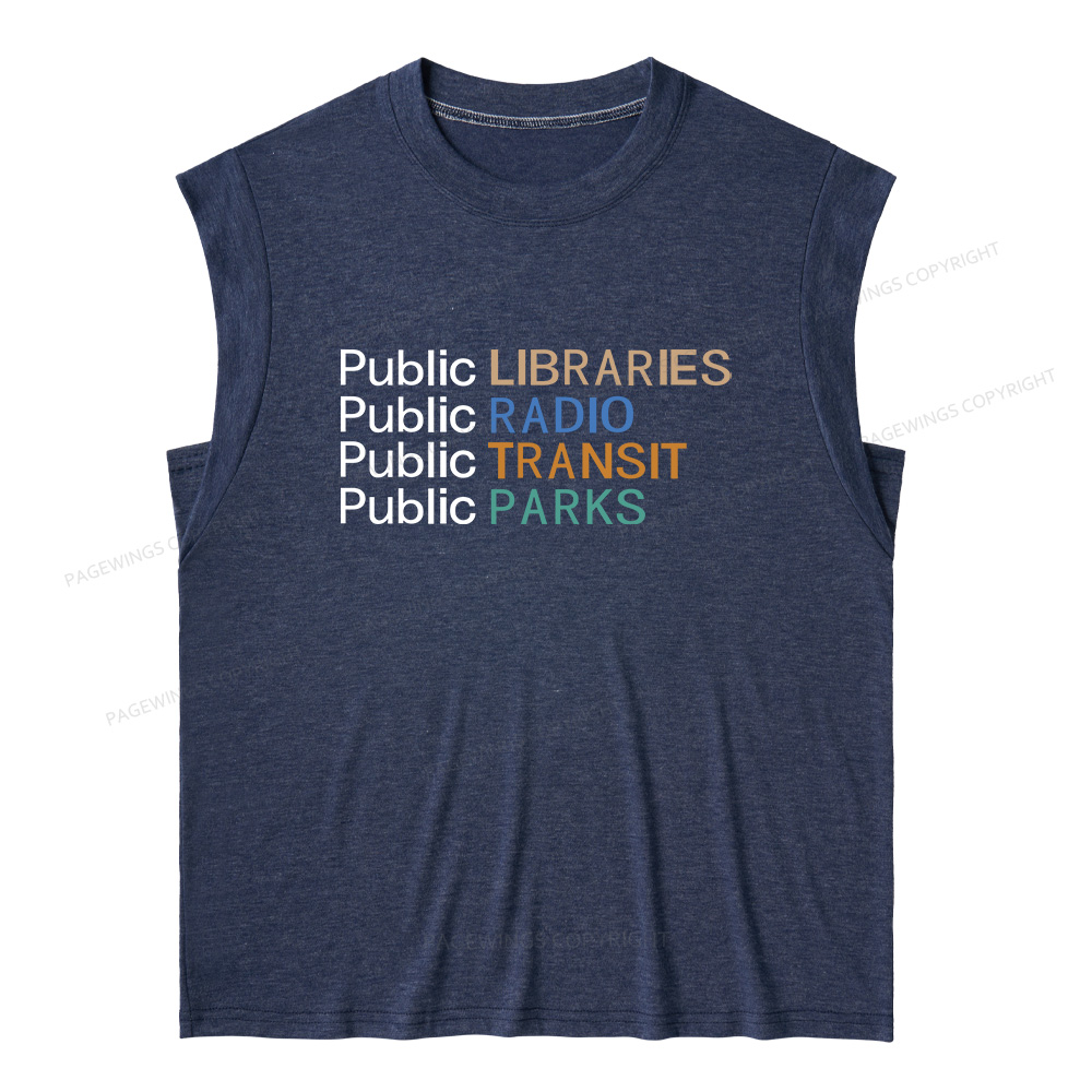 Pagewings Public Libraries Radio11558 Bookish Women's Heather Tank Top