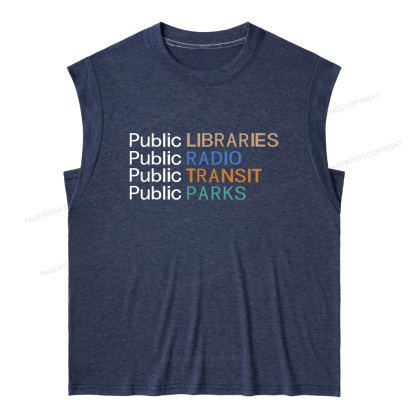 Pagewings Public Libraries Radio11558 Bookish Women's Heather Tank Top