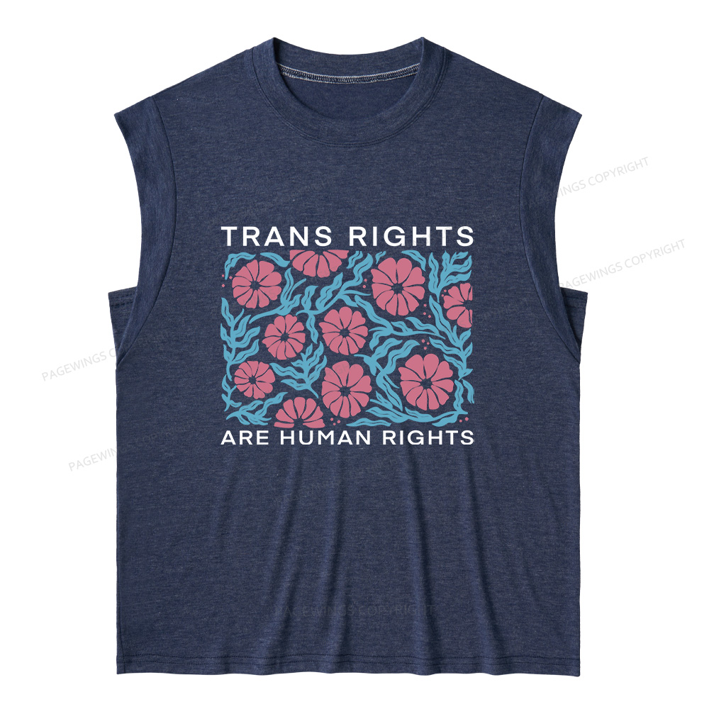 Pagewings Trans Rights Are Human Rights12081 Bookish Women's Heather Tank Top