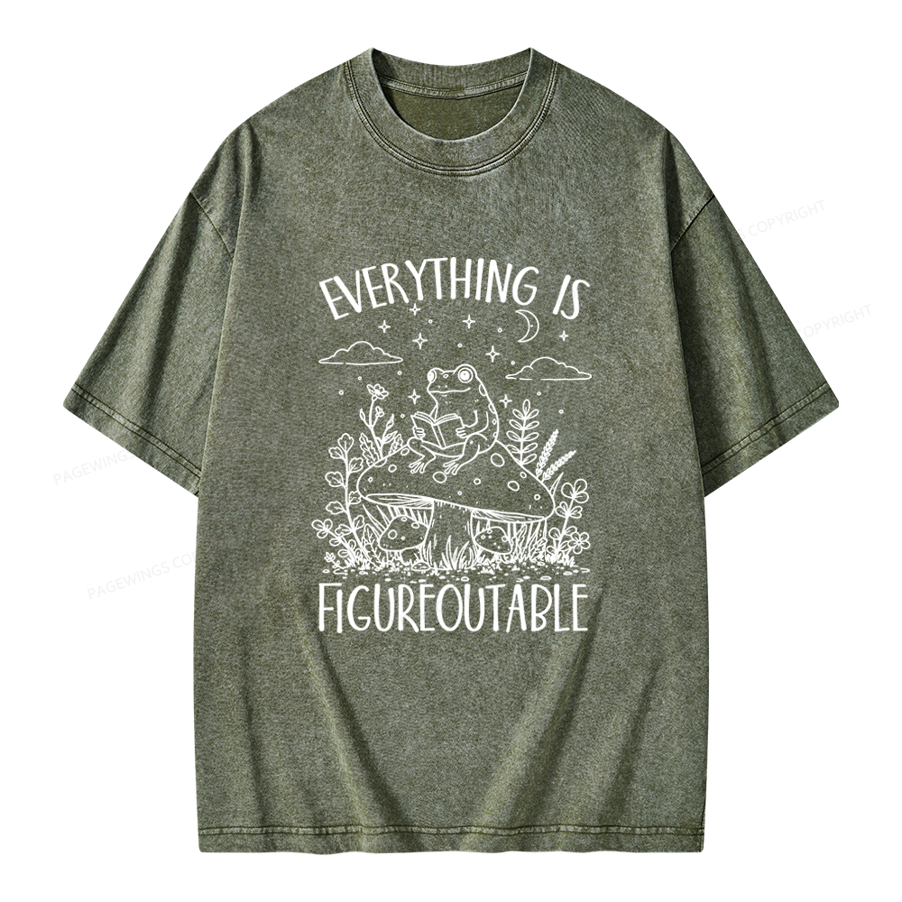 Pagewings Everything Is Figureoutable Unisex Washed T-shirt