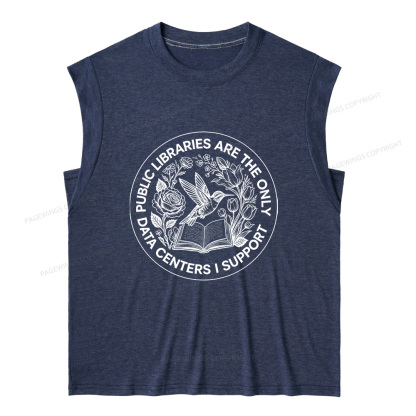 Pagewing Public Libraries are the only Data Centers I Support 16091 Bookish Women's Heather Tank Top