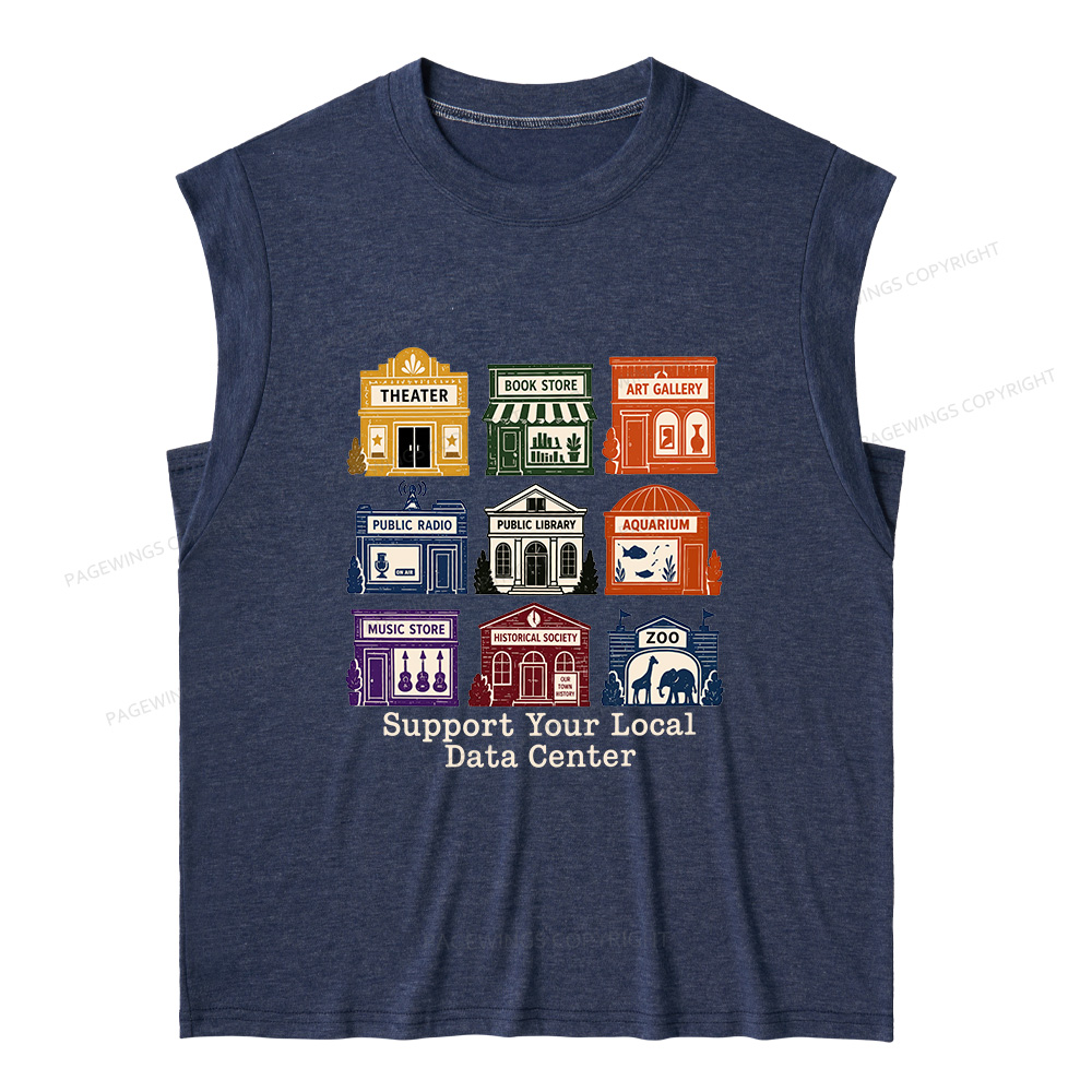 Pagewing Support Your Local Data Center 16102 Bookish Women's Heather Tank Top
