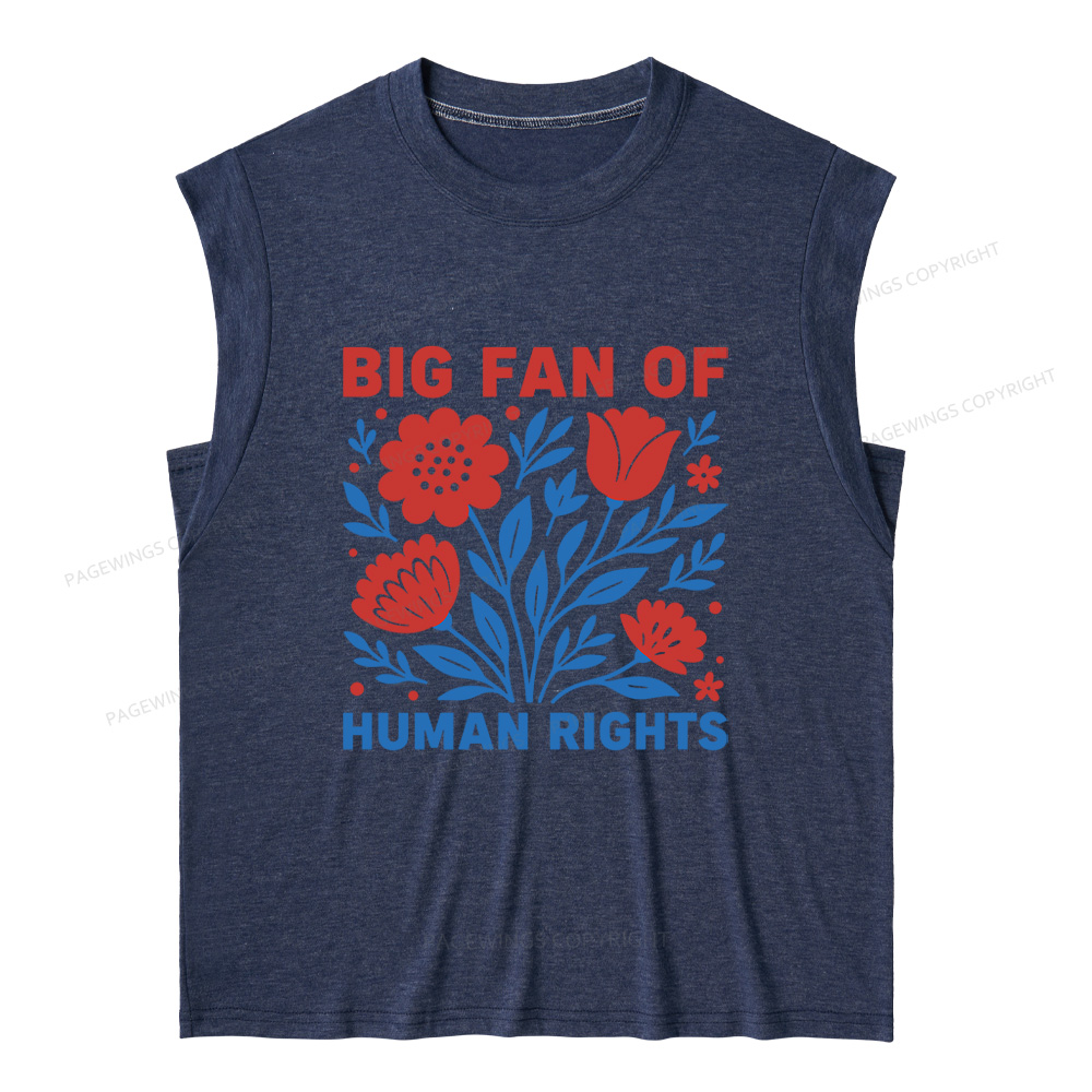 Pagewings Big Fan Of Human Rights 15741 Bookish Women's Heather Tank Top
