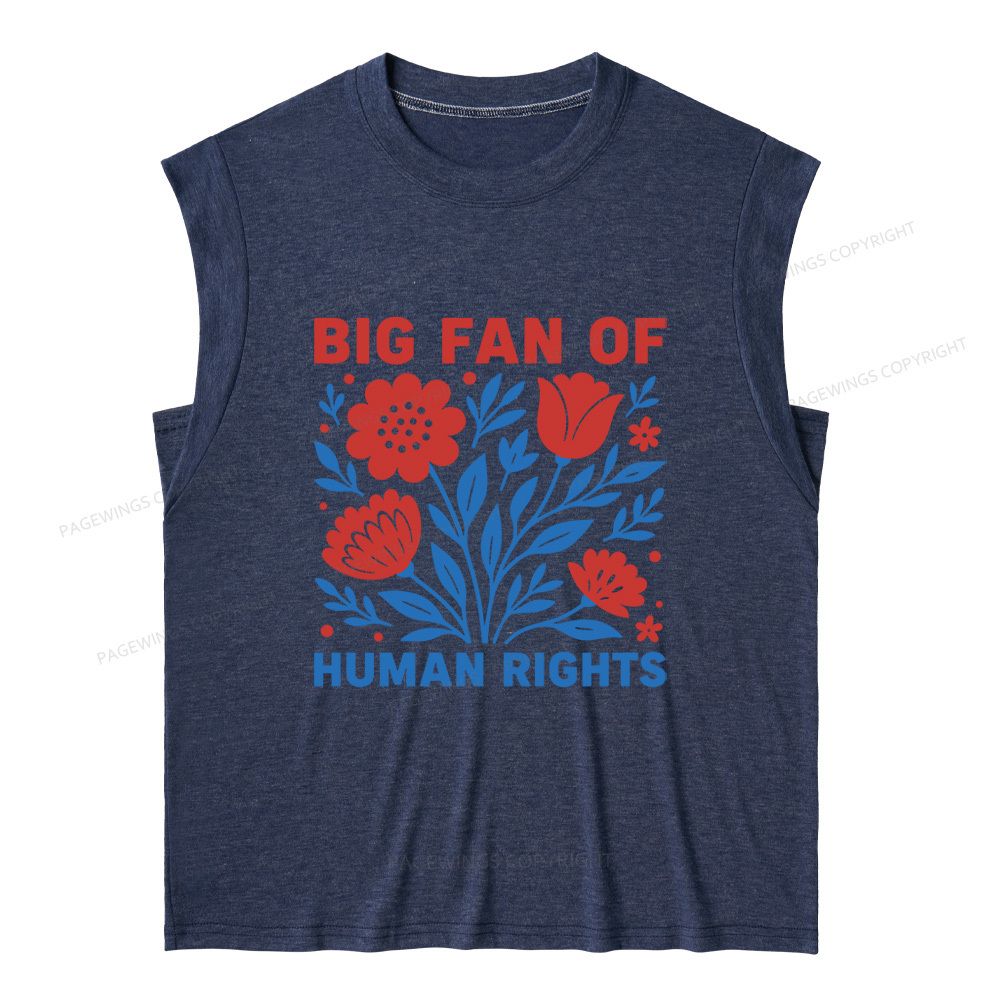 Pagewings Big Fan Of Human Rights 15741 Bookish Women's Heather Tank Top