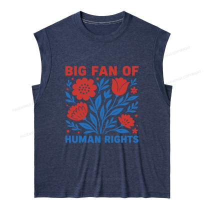 Pagewings Big Fan Of Human Rights 15741 Bookish Women's Heather Tank Top