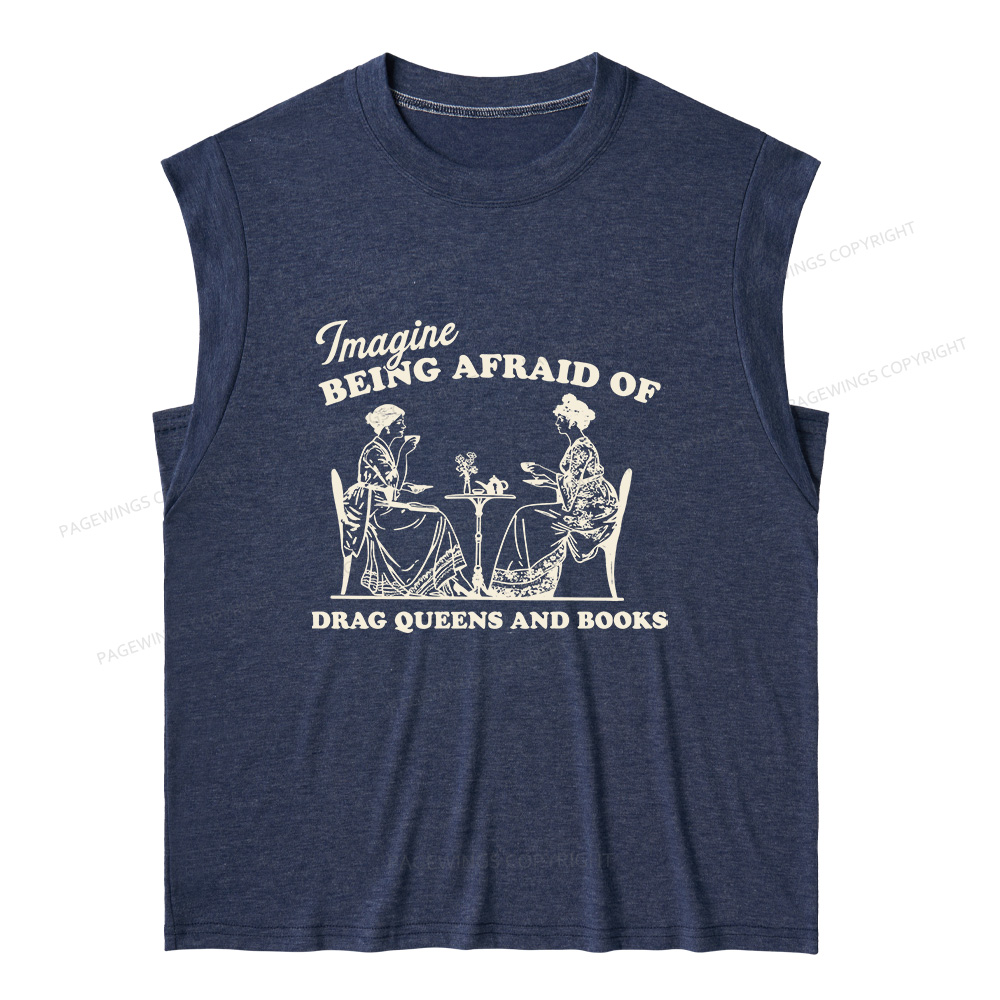 Pagewings Drag Queens 15261 Bookish Women's Heather Tank Top